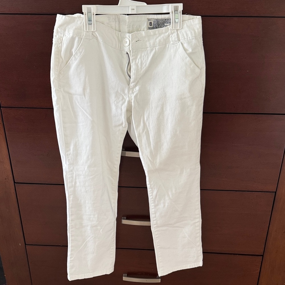 White Casual Women's Cropped Pants